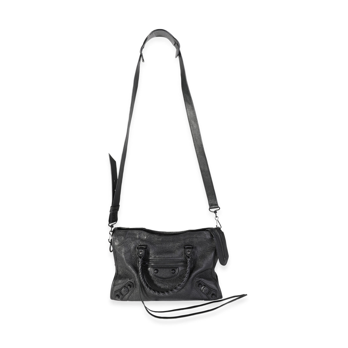 Balenciaga So Black Leather Metallic Edge Small City Bag