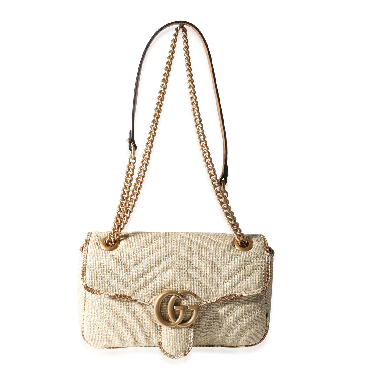 Gucci Raffia GG Marmont Small Shoulder Bag, Multi