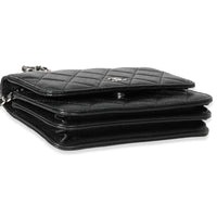 Chanel Black Quilted Caviar Mini Wallet On Chain