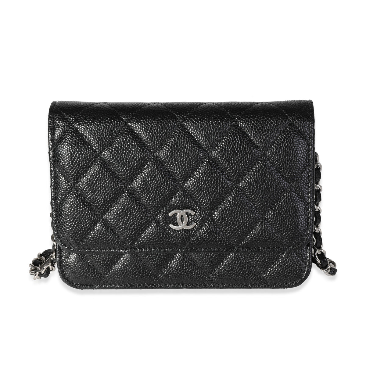 Chanel Caviar Quilted Mini Wallet on Chain Woc Black