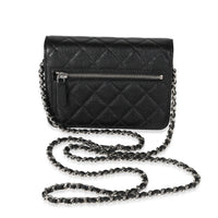 Chanel Black Quilted Caviar Mini Wallet On Chain