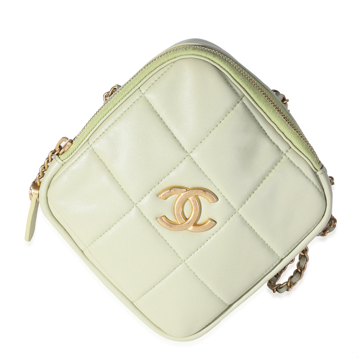 Chanel Sage Quilted Lambskin Diamond CC Crossbody Bag, myGemma, QA