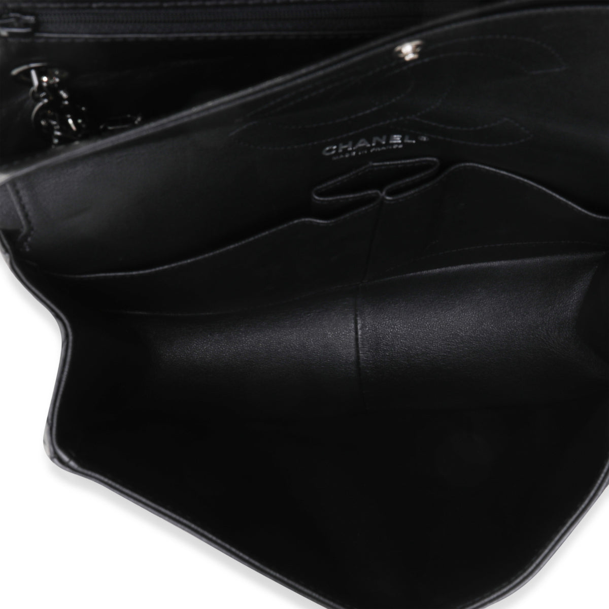 Chanel So Black Reissue 2.55 Flap Bag Chevron Aged Calfskin 226 Black