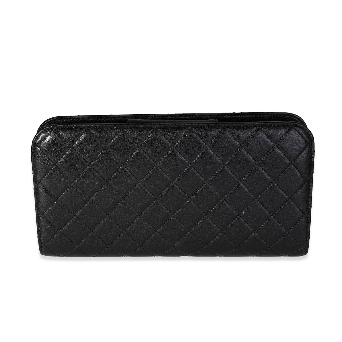 Chanel Black Quilted Chèvre Coco Midnight Clutch