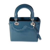 Blue Patent Leather Medium Lady  Bag