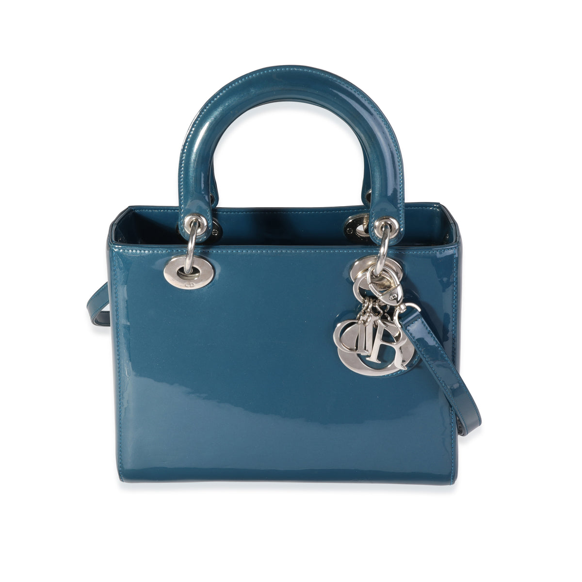 Blue Patent Leather Medium Lady  Bag