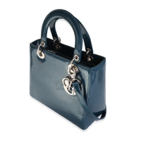 Blue Patent Leather Medium Lady  Bag