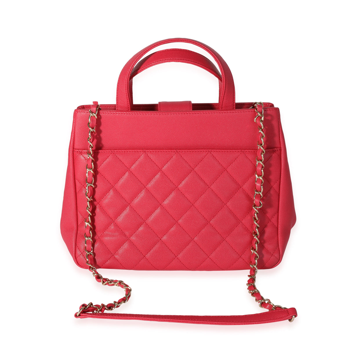 Chanel Red Caviar Leather Small Business Affinity Flap Shoulder Bag Chanel