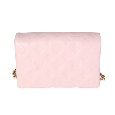 Louis Vuitton Pink Monogram-Embossed Puffy Lambskin Leather Pochette Coussin