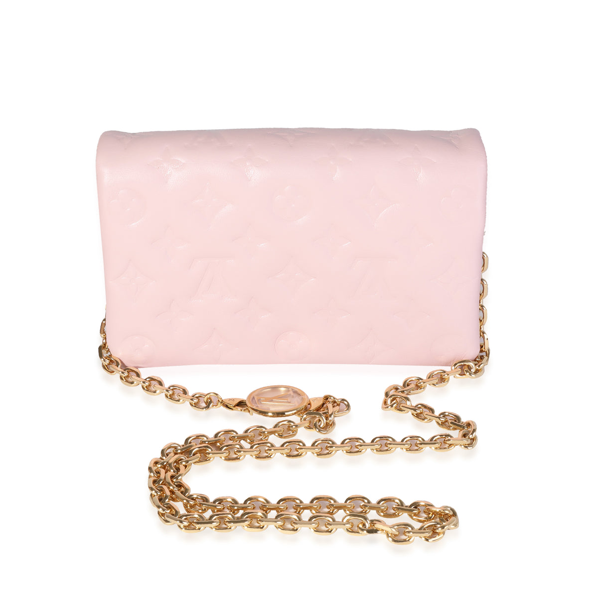 Louis Vuitton, Bags, Louis Vuitton Pink Monogramembossed Puffy Lambskin  Leather Pochette Coussin