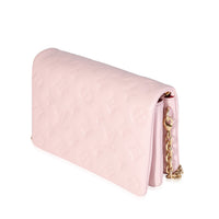 Louis Vuitton Pink Monogram-Embossed Puffy Lambskin Leather Pochette Coussin