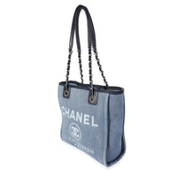 Chanel Blue Canvas & Calfskin Mini Deauville Tote