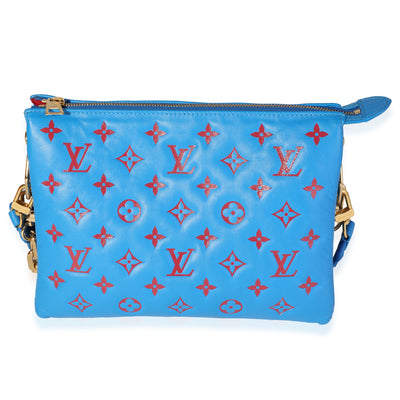 Louis Vuitton Blue & Red Embossed Lambskin Vuittamins Coussin PM