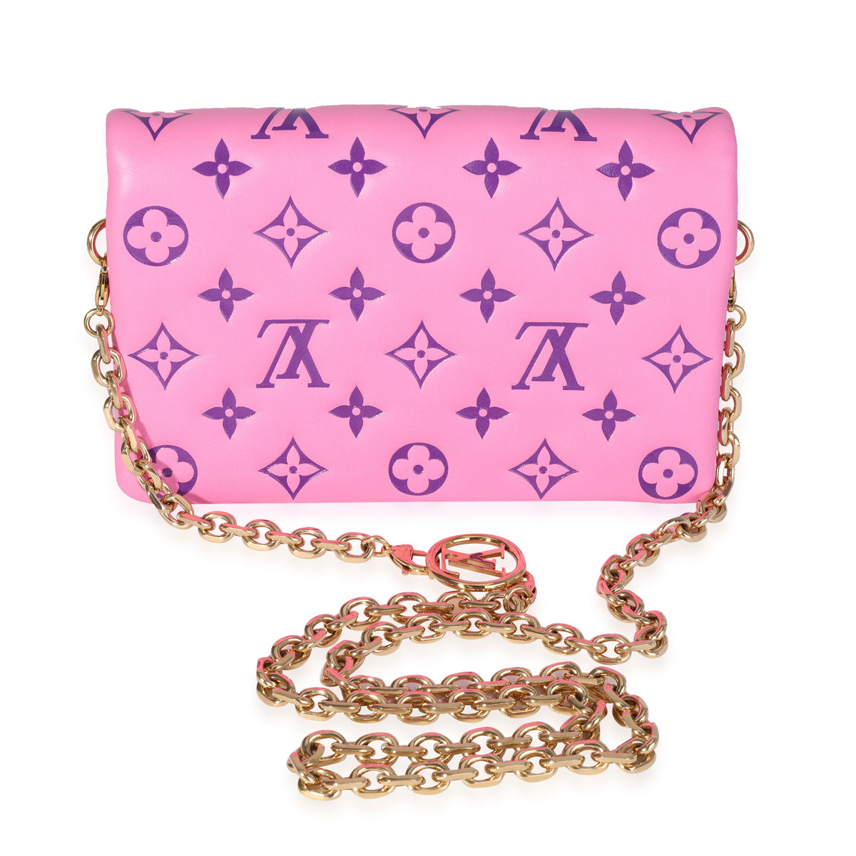 Louis Vuitton Pink/Purple Lambskin Leather Pochette Coussin  Crossbody/Clutch Bag
