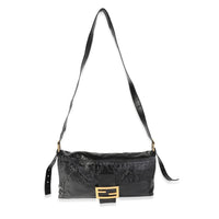 Fendi Black Patent Leather Convertible Baguette