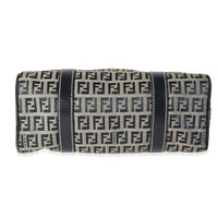 Fendi Vintage Navy and Grey Canvas & Leather Zucchino Mini Top Handle Bag