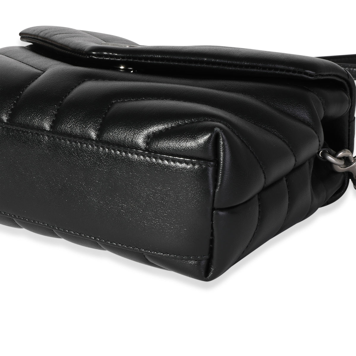 Saint Laurent Black Matelassé Leather Loulou Toy Bag