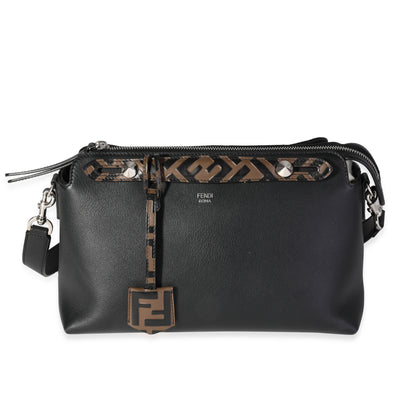 Fendi Black Calfskin & Zucca By The Way Medium Bag