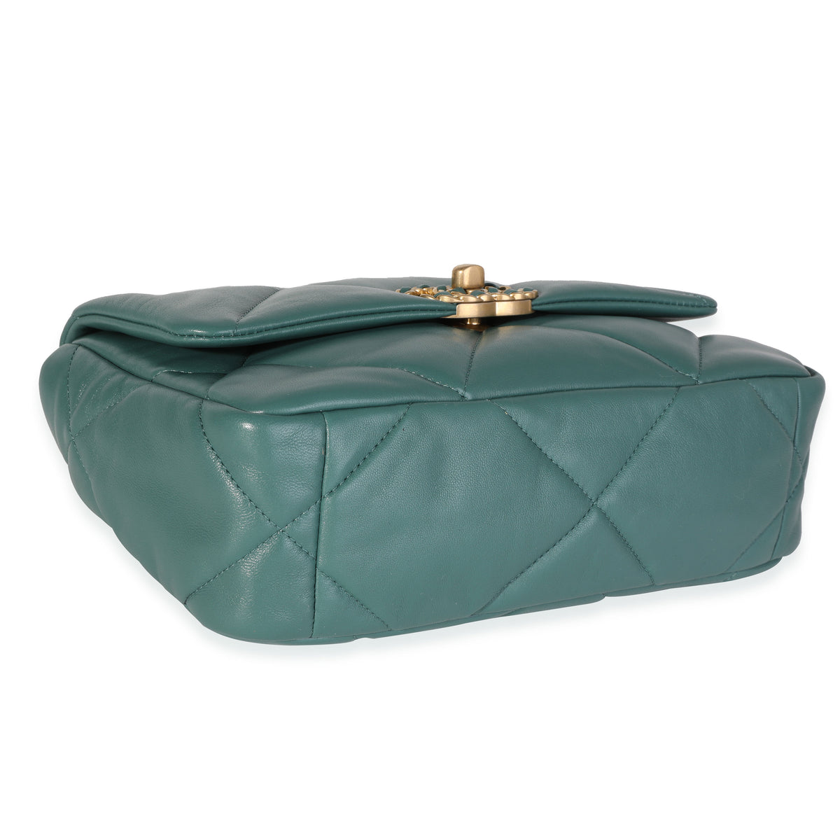 Chanel Teal Green Quilted Lambskin Medium Chanel 19 Flap Bag, myGemma