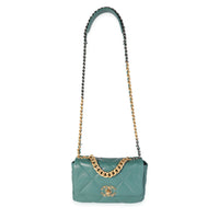 Chanel Teal Green Quilted Lambskin Medium Chanel 19 Flap Bag