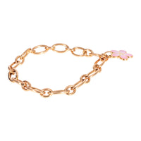 Tiffany & Co. Oval Link Flower Charm Bracelet in 18k Rose Gold, 0.02 Ctw