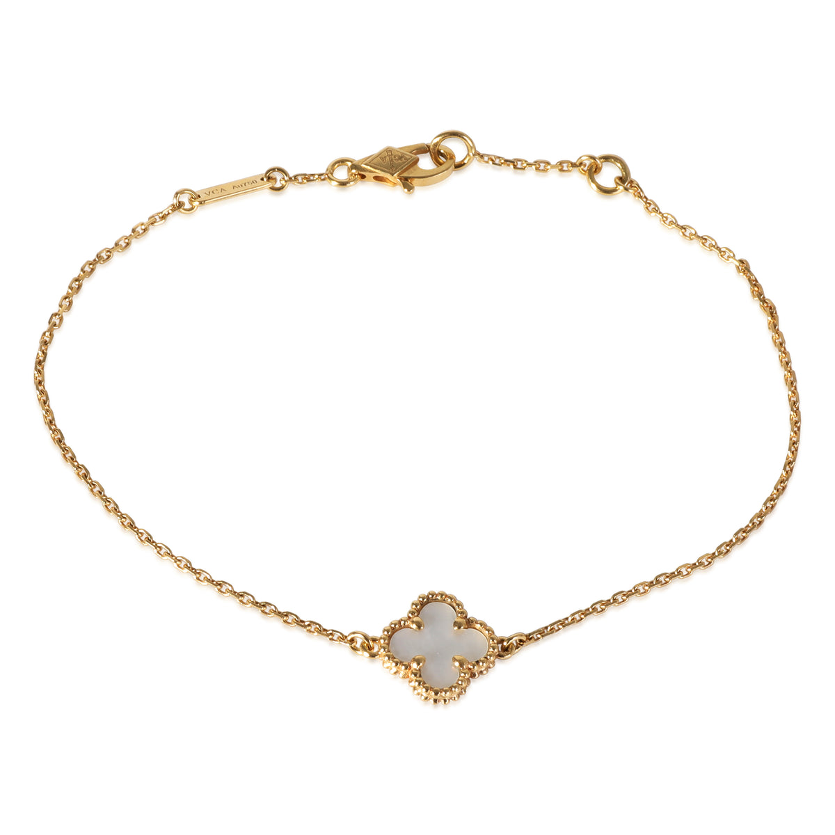 Van Cleef & Arpels Alhambra Mother Of Pearl Bracelet in 18K Yellow Gold
