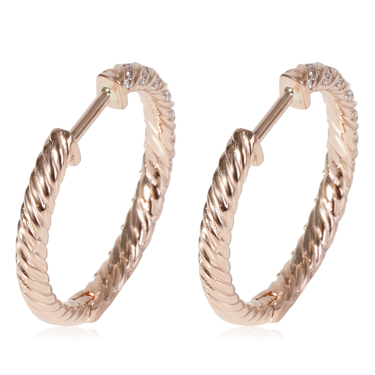 Diamond Hoop Earring in 14k Rose Gold 0.33 CTW