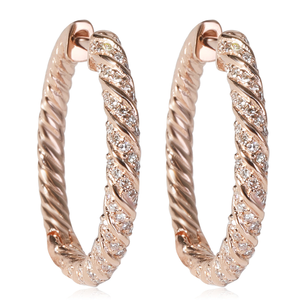 Diamond Hoop Earring in 14k Rose Gold 0.33 CTW