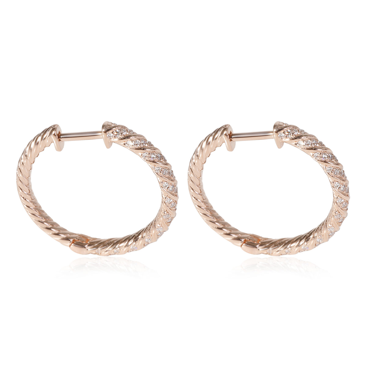 Diamond Hoop Earring in 14k Rose Gold 0.33 CTW