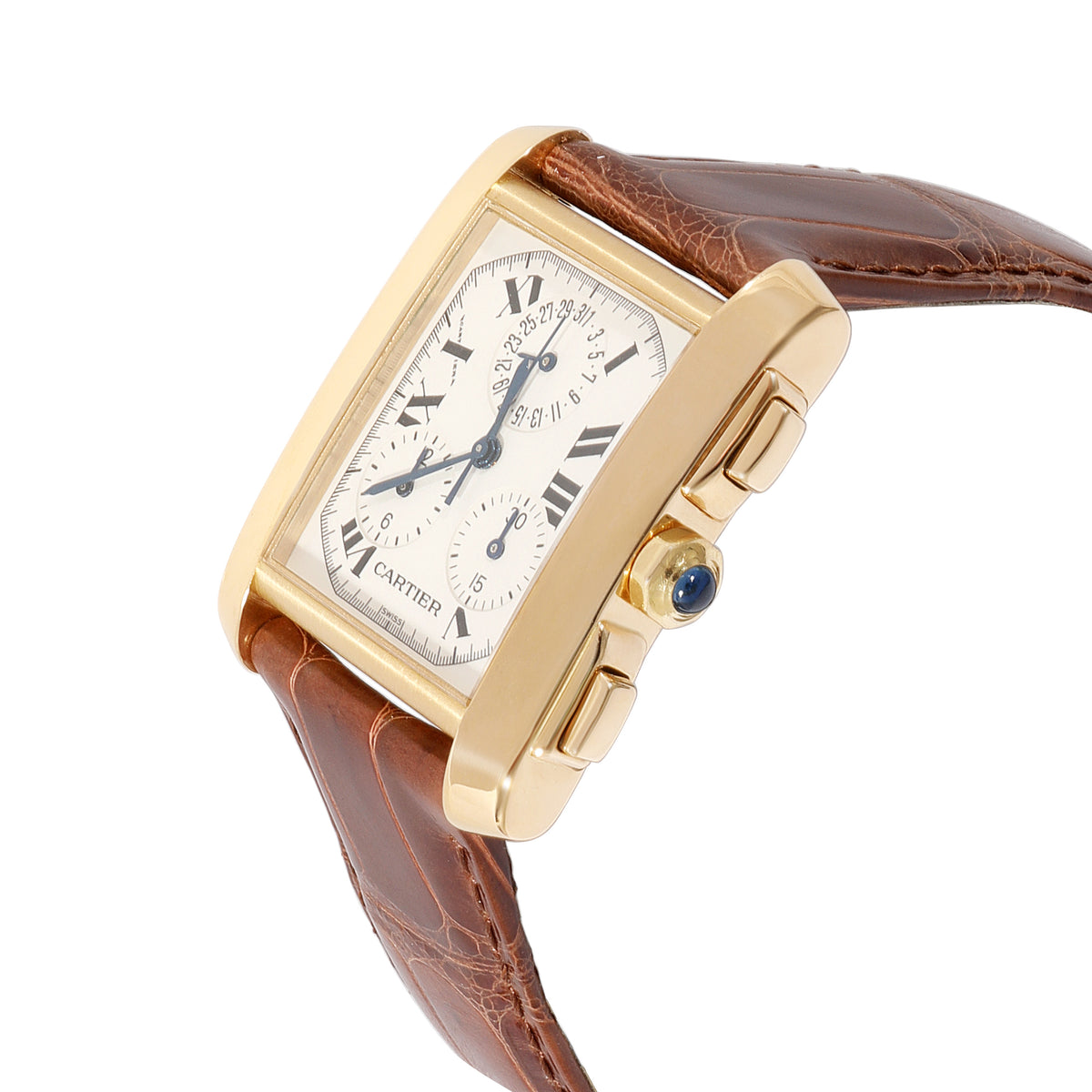 Cartier Tank Francaise Chronoflex W500556 Men's Watch in 18kt Yellow Gold