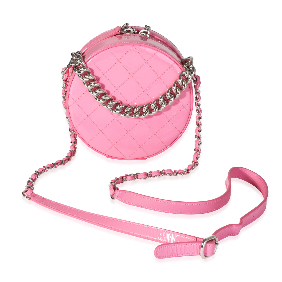 Chanel Pink Patent Leather Round As Earth Crossbody