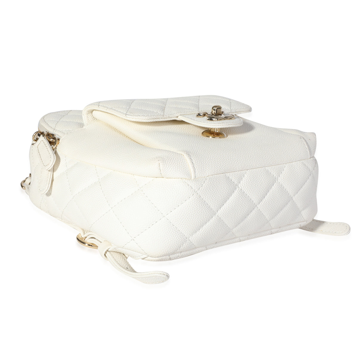 Chanel White Quilted Caviar CC Day Backpack, myGemma, QA