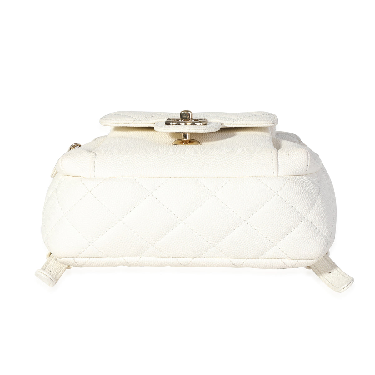 Chanel White Quilted Caviar CC Day Backpack