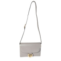 Gucci Gray Leather GG Ring Shoulder Bag