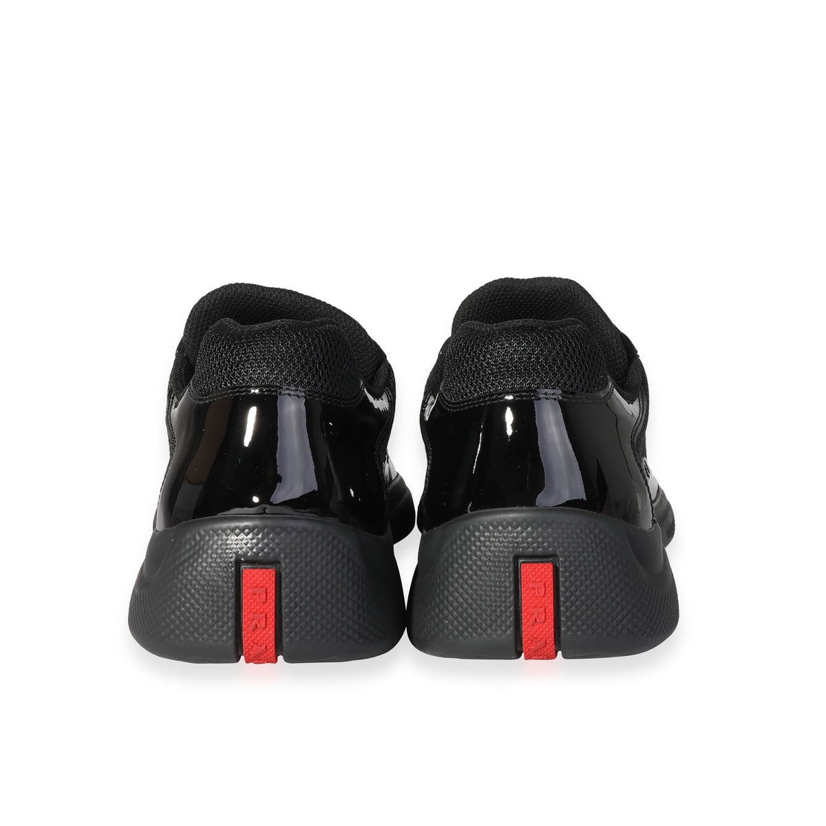 Prada Men's Red Leather Americas Cup Sneaker 4E3400