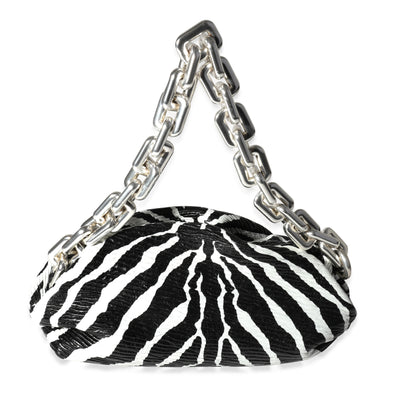 Bottega Veneta Black & White Zebra Calfskin Chain Pouch