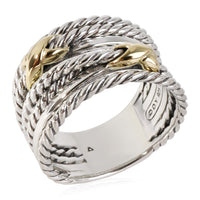 David Yurman X Ring in 18k Yellow Gold/Sterling Silver