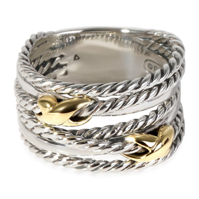 David Yurman X Ring in 18k Yellow Gold/Sterling Silver