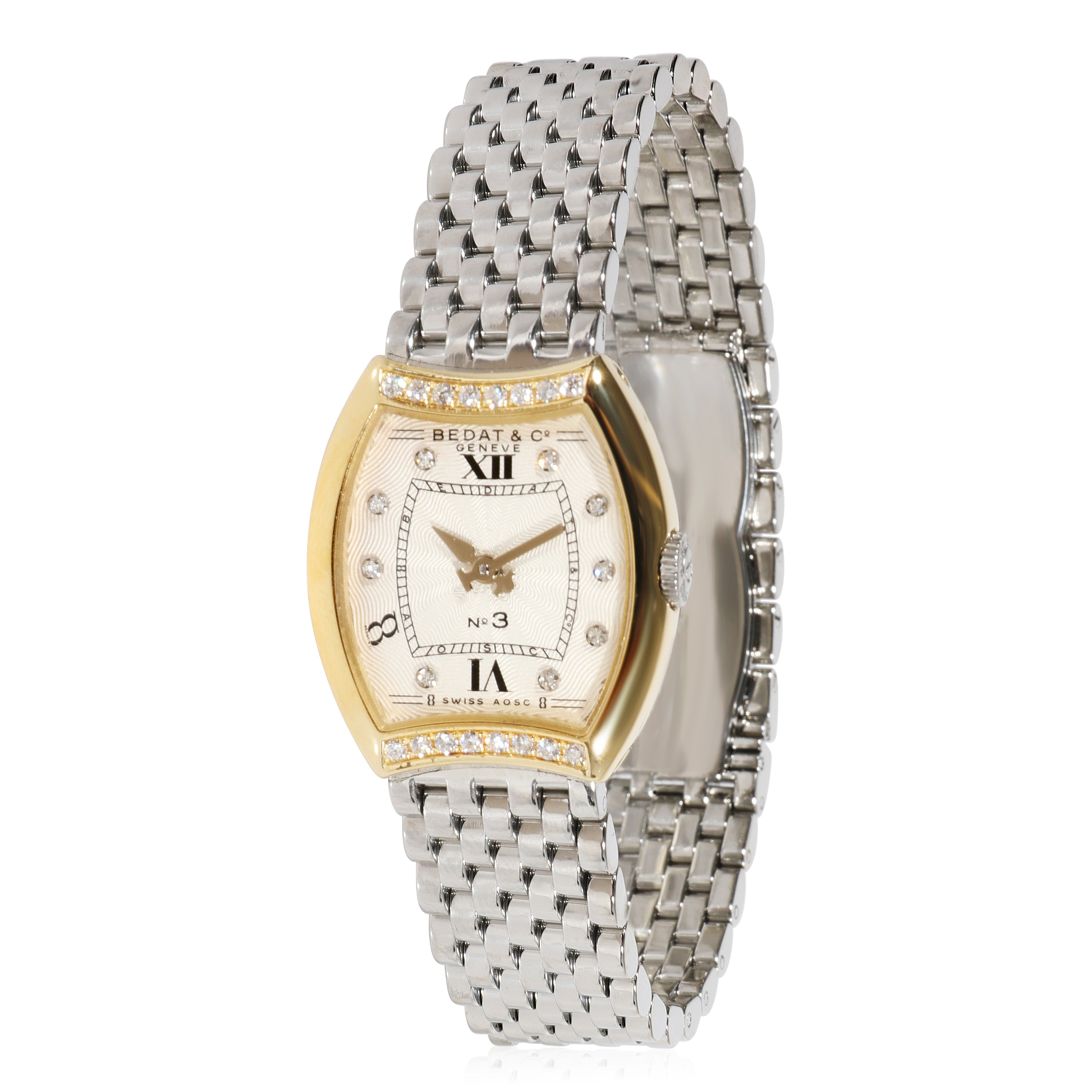 Bedat & Co. Geneve Women’s Watch No.3 Quartz BEDAT & CO Nº 3 Opaline Guilloche Dial, Diamond Bezel, Steel  main image 4