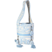 Christian Dior Turquoise Toile de Jouy Embroidery D-Bubble Bucket Bag