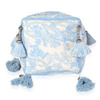 Christian Dior Turquoise Toile de Jouy Embroidery D-Bubble Bucket Bag