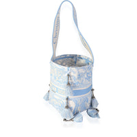 Christian Dior Turquoise Toile de Jouy Embroidery D-Bubble Bucket Bag