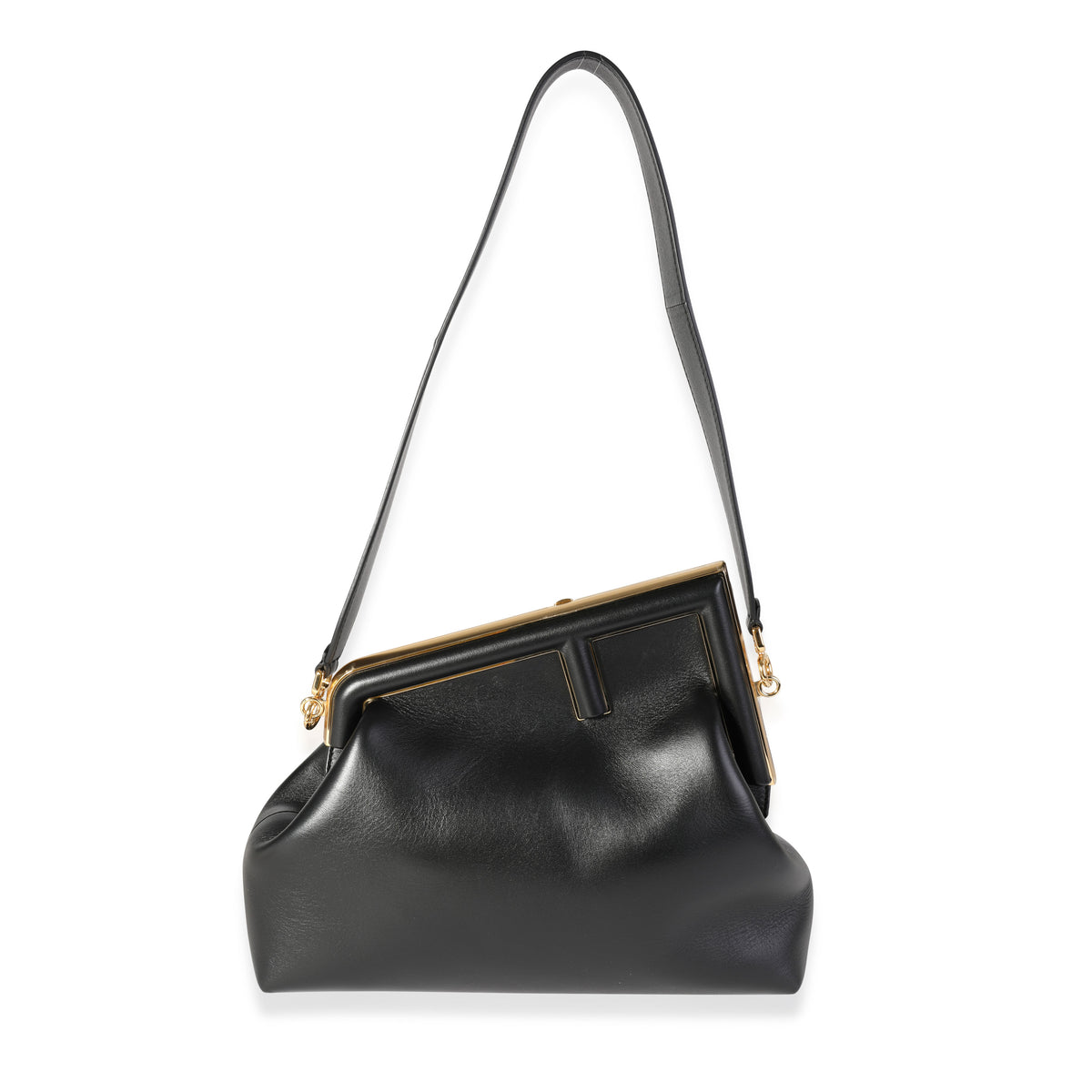 Fendi Black Nappa Leather Medium First Bag