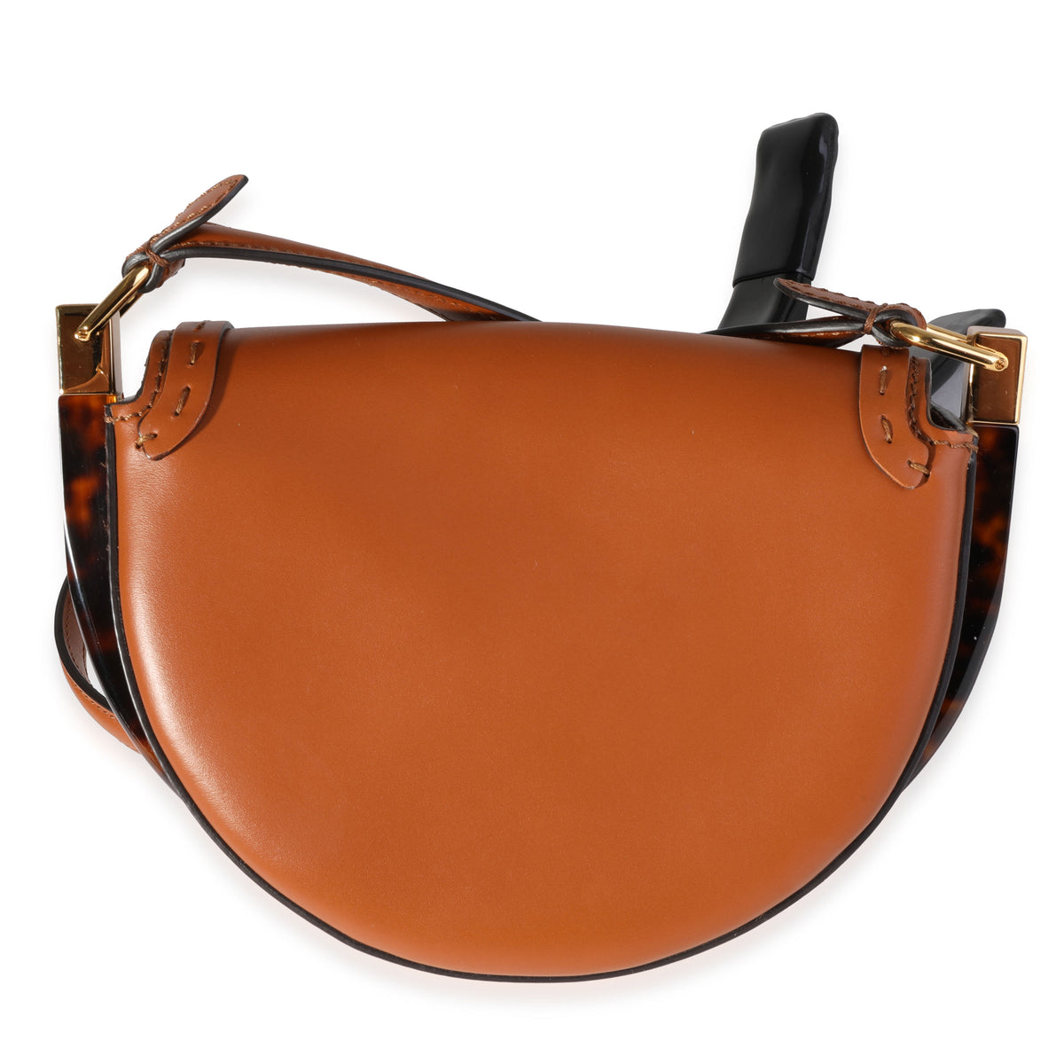 Fendi Brown Vitello Leather & Plexiglass Moonlight Bag
