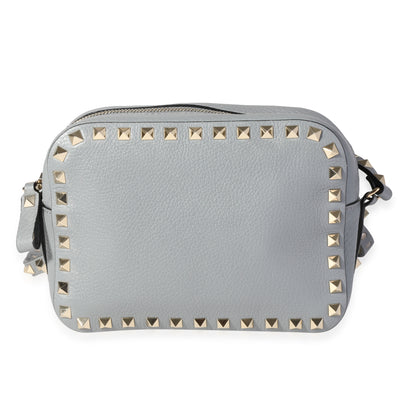 Valentino Light Grey Grained Calfskin Rockstud Camera Bag