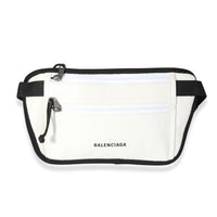 Balenciaga White Leather & Black  Weekend Belt Bag