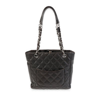 Chanel Chocolate Brown Quilted Caviar Petite Shopping Tote