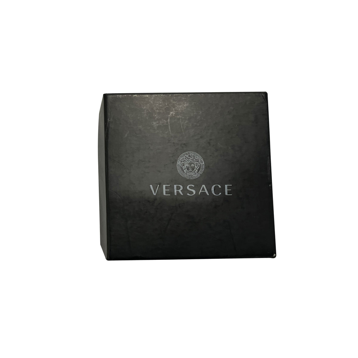 Versace Logo Drop Earrings in Brass