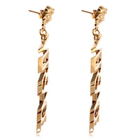 Versace Logo Drop Earrings in Brass