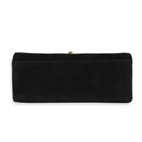 Chanel Vintage Black Quilted Suede Shoulder Bag